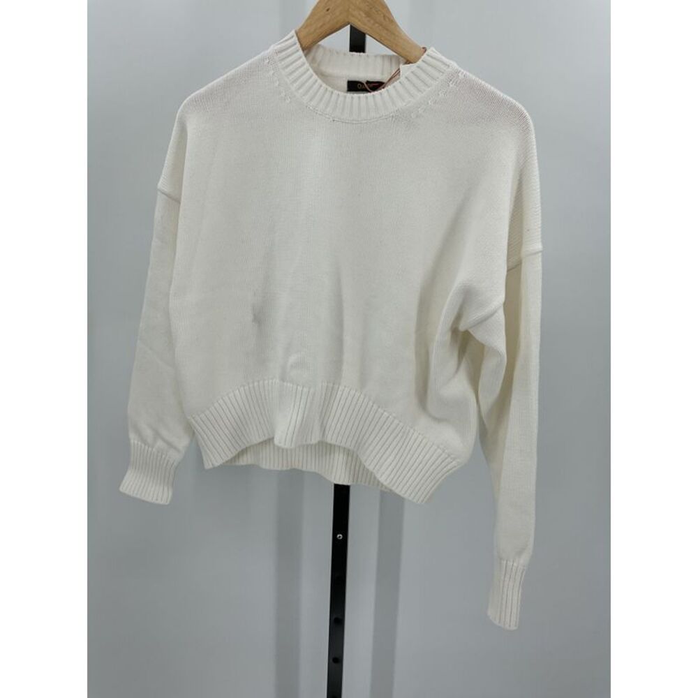 Quince Women's 100% Organic Cotton Boyfriend Crew Sweater White XS